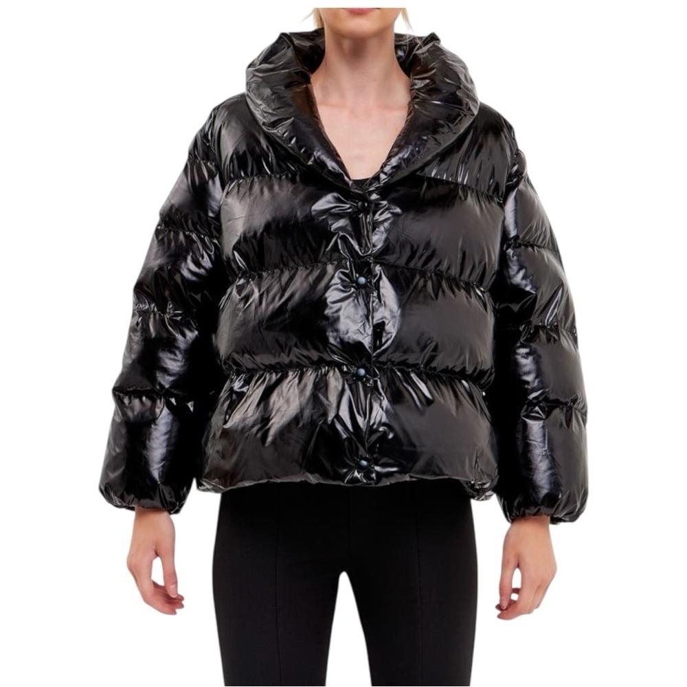 🌻NEW Endless Rose Black Puffer Jacket Size Small | $210 Retail
